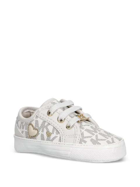 Michael Kors Kids Baby Brittania Hearts monogram-print heart-motif trainers