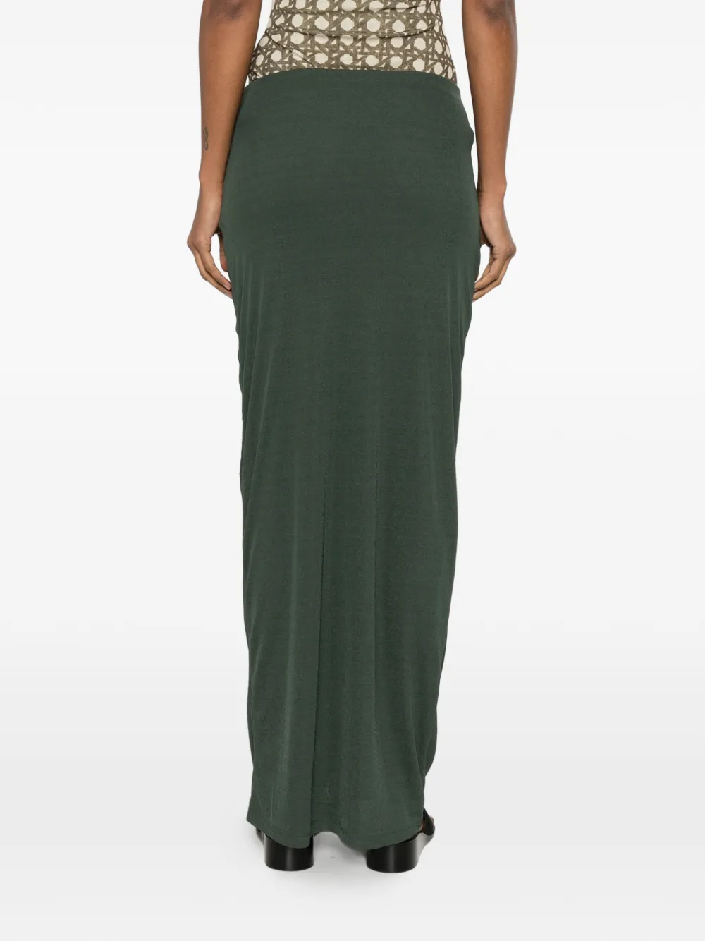 Nanushka Tozi gedrapeerde maxi-rok met hardware-detail Groen