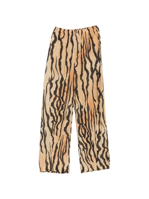 Nanushka Calça wide leg Zoela com estampa de tigre