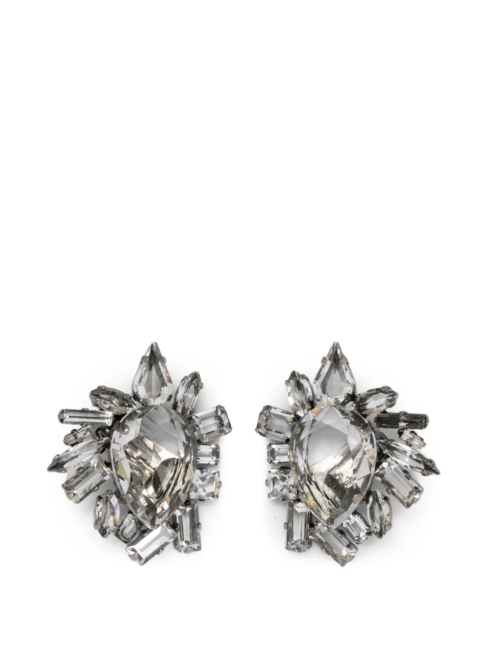 Ermanno Scervino crystal-embellished clip-on earrings - Argento
