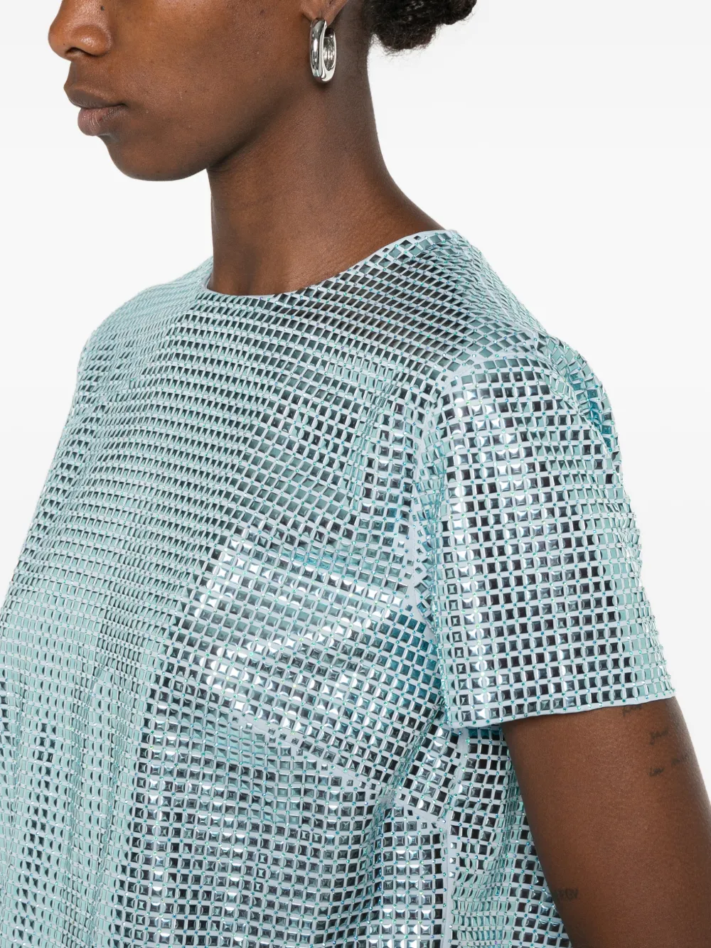 Casablanca Verfraaide top met korte mouwen Blauw