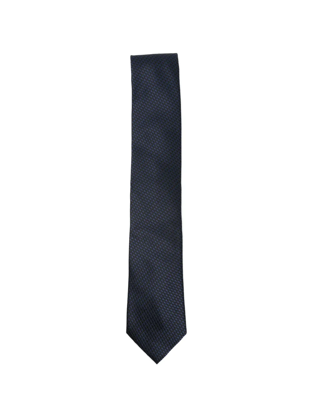 Zegna geometric-pattern silk tie - Blu