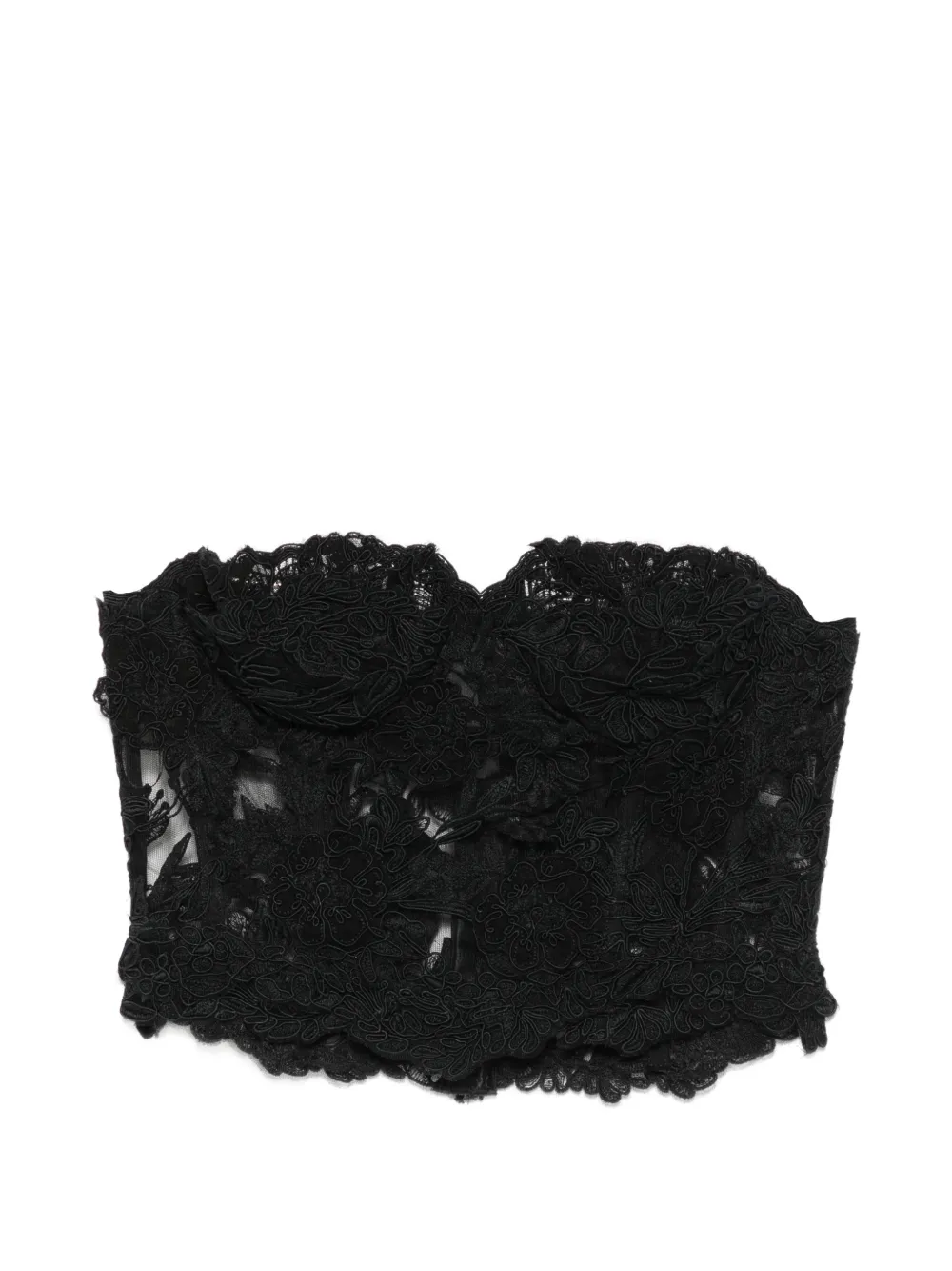 Ermanno Scervino lace-embroidered strapless top - Nero