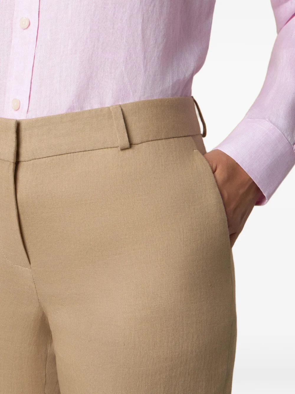 Brooks Brothers Pantalon met wijde pijpen Beige