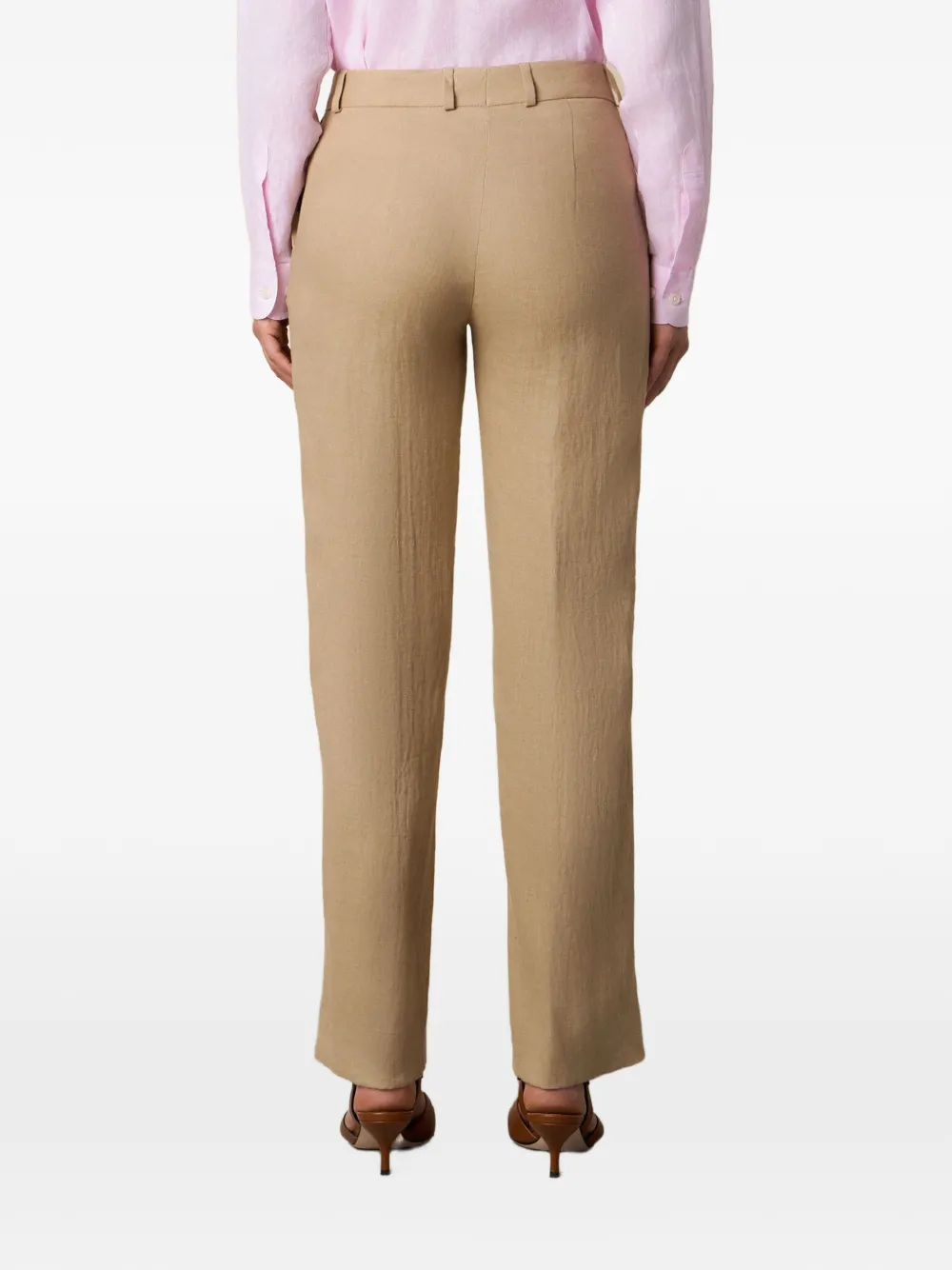Brooks Brothers Pantalon met wijde pijpen Beige