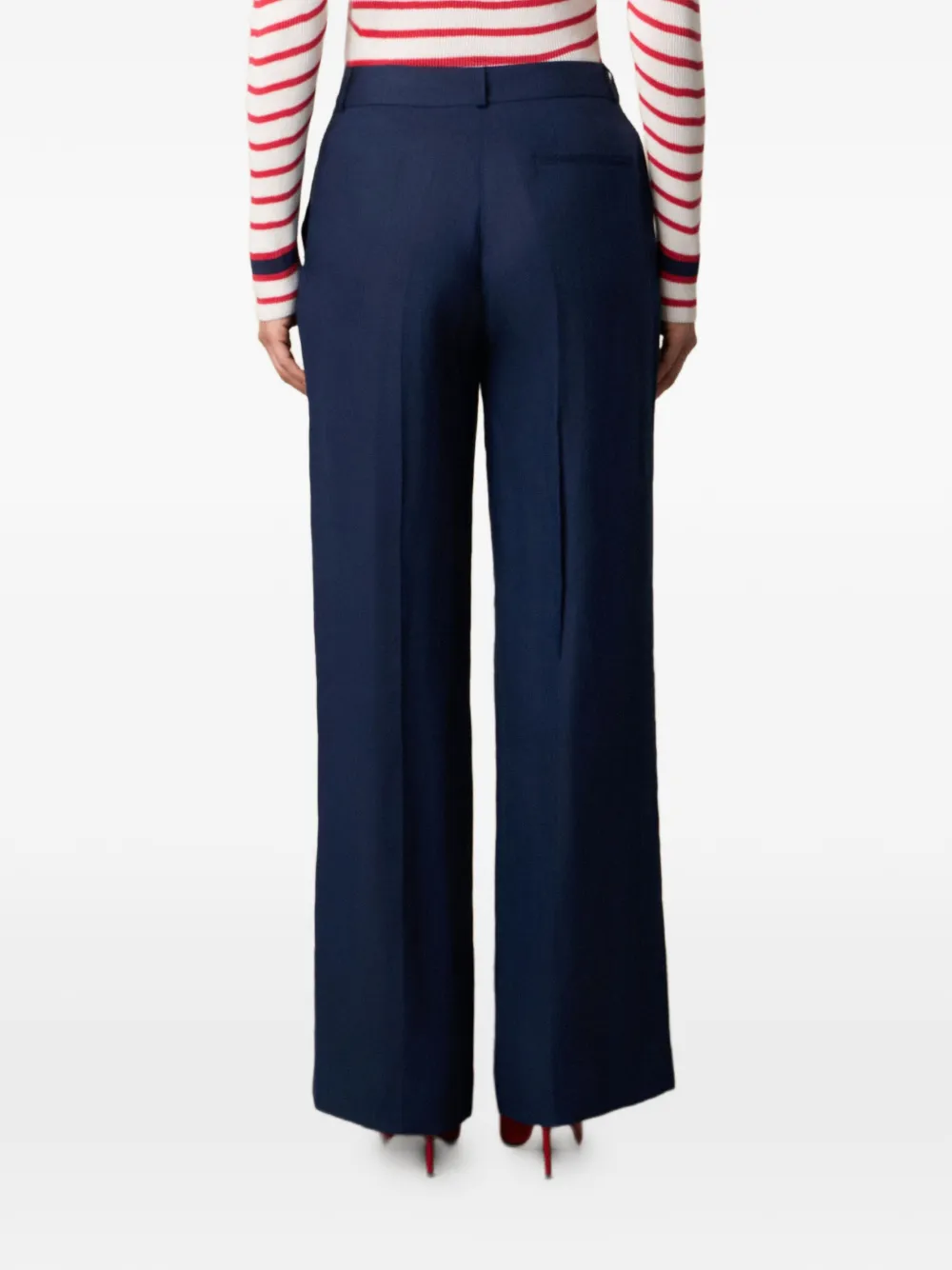 Brooks Brothers Pantalon met wijde pijpen Blauw