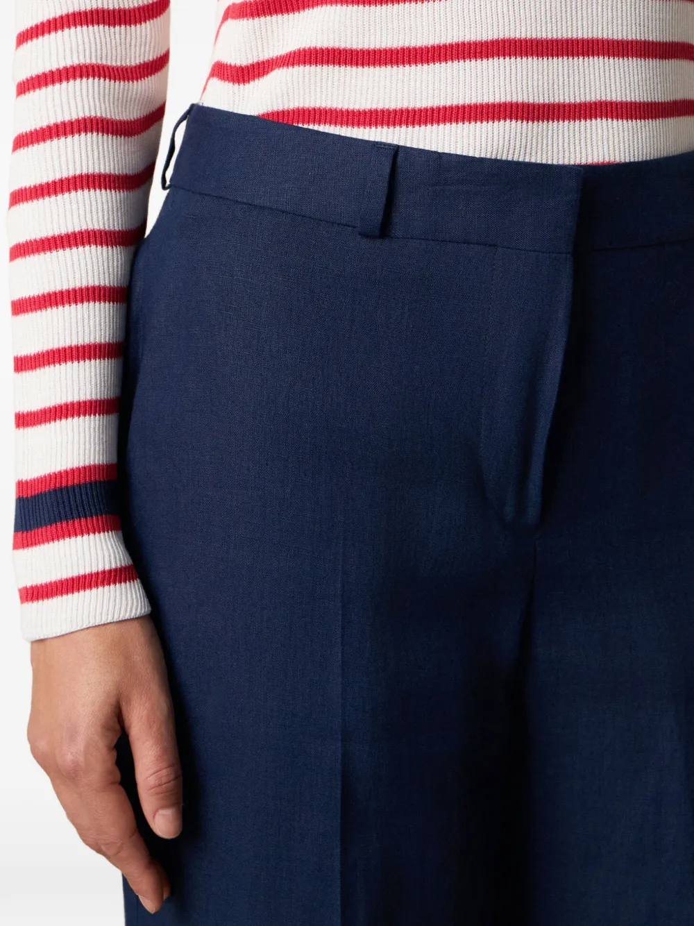 Brooks Brothers Pantalon met wijde pijpen Blauw