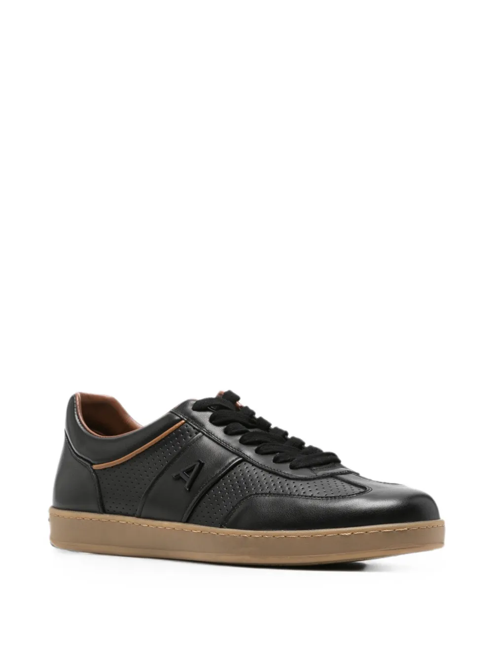 Alberto Gozzi perforated leather sneakers Zwart