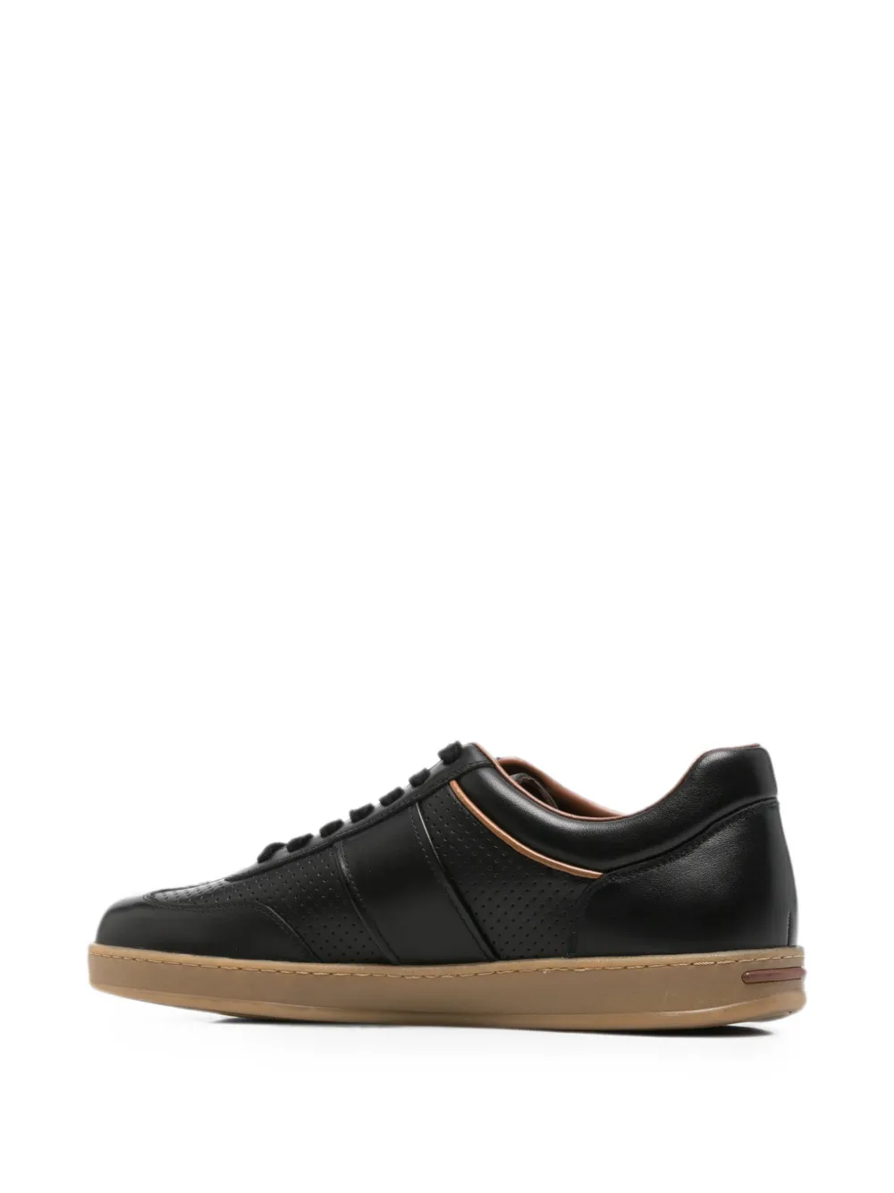 Alberto Gozzi perforated leather sneakers Zwart