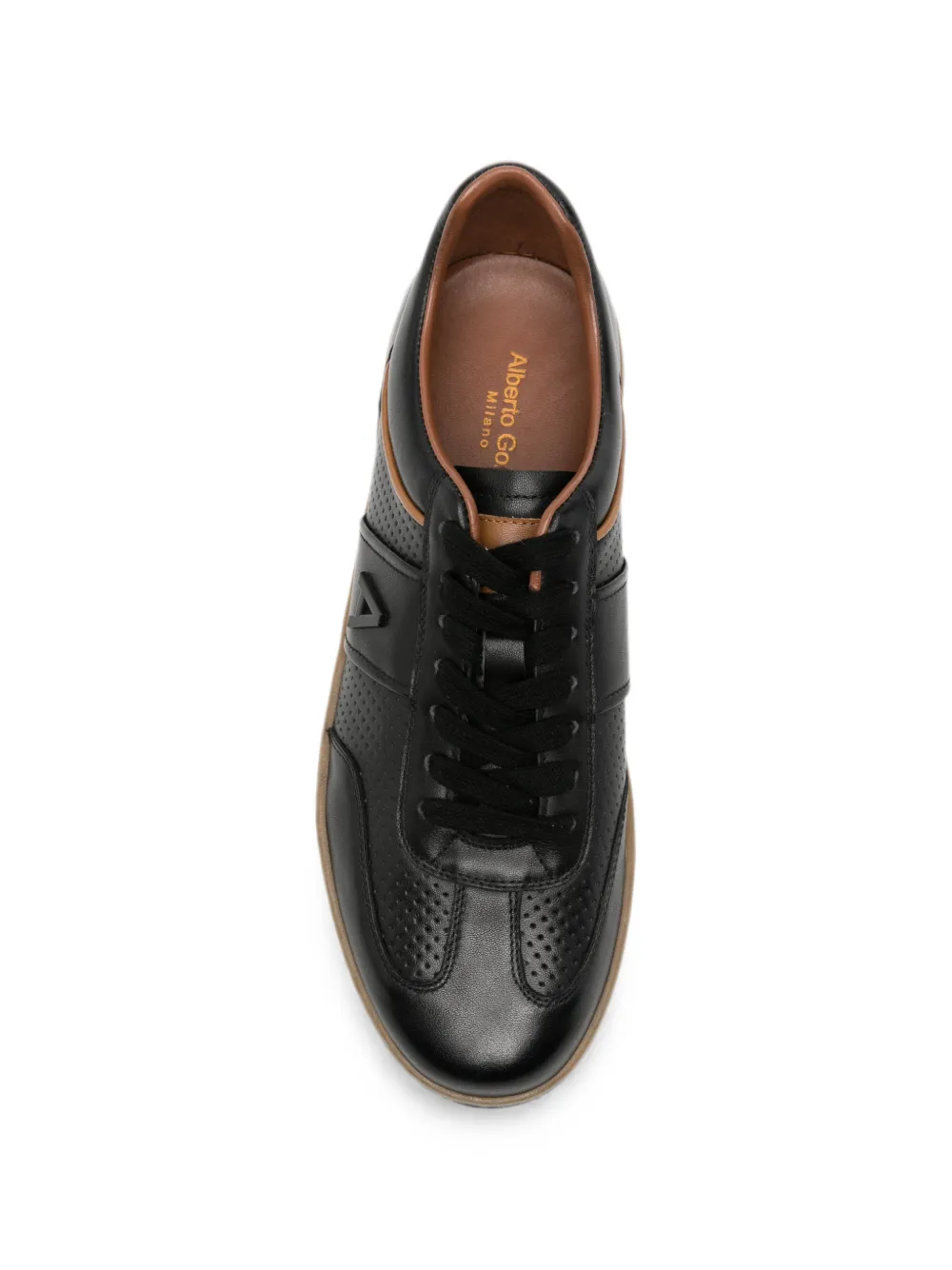 Alberto Gozzi perforated leather sneakers Zwart