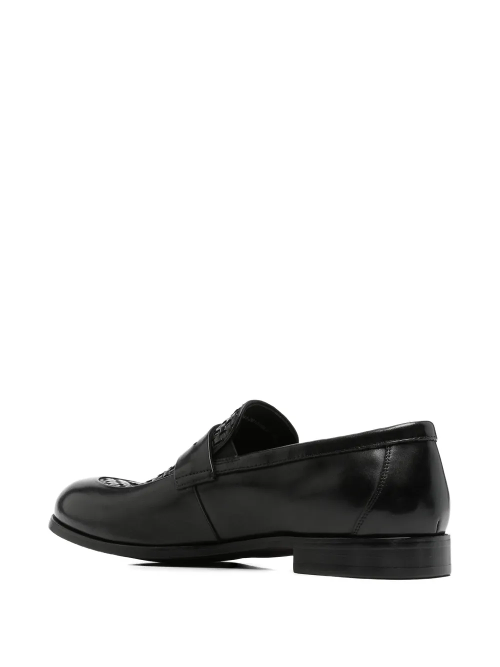 Alberto Gozzi woven-panel penny loafers Zwart