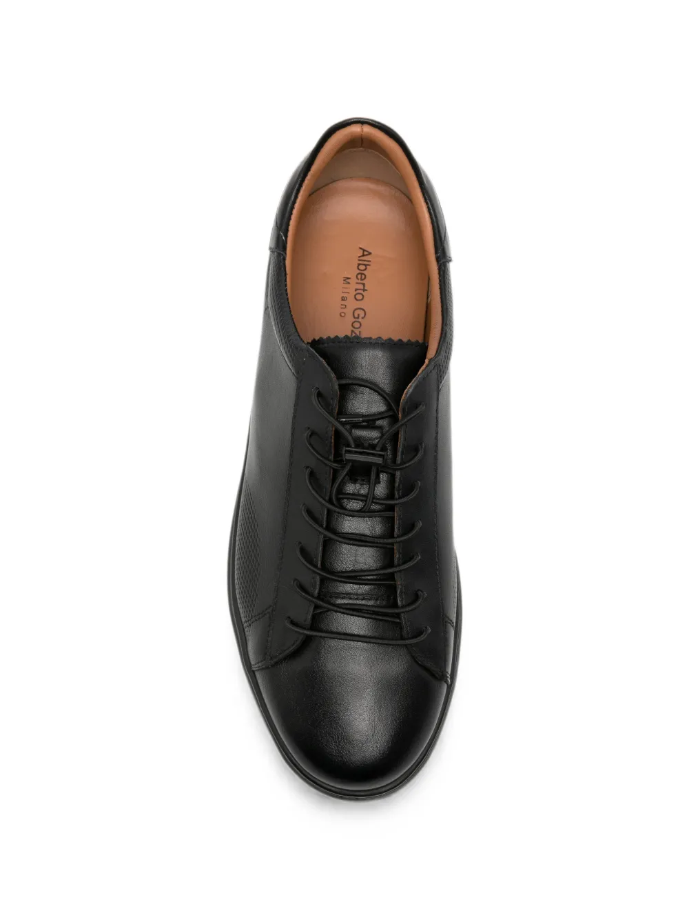 Alberto Gozzi perforated leather sneakers Zwart