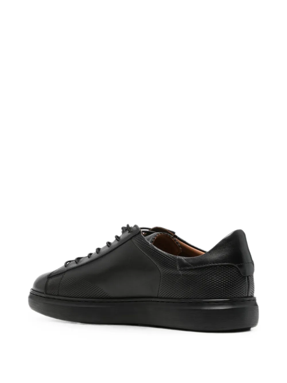 Alberto Gozzi perforated leather sneakers Zwart