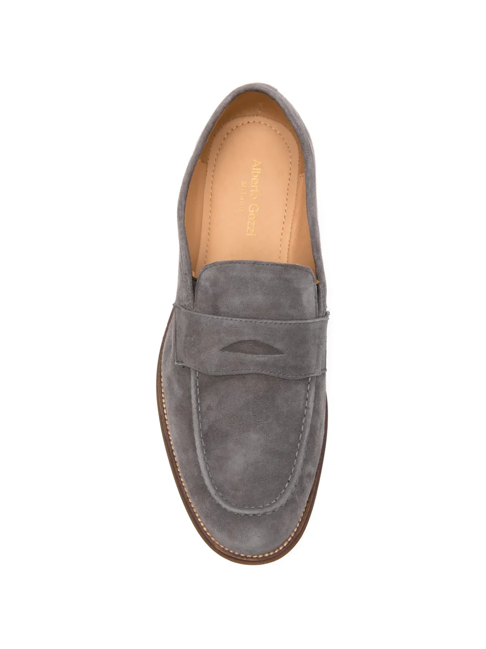 Alberto Gozzi penny-slot almond-toe loafers Grijs