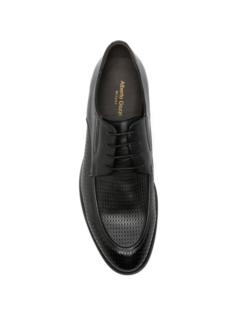 Alberto Gozzi perforated derby shoes Zwart