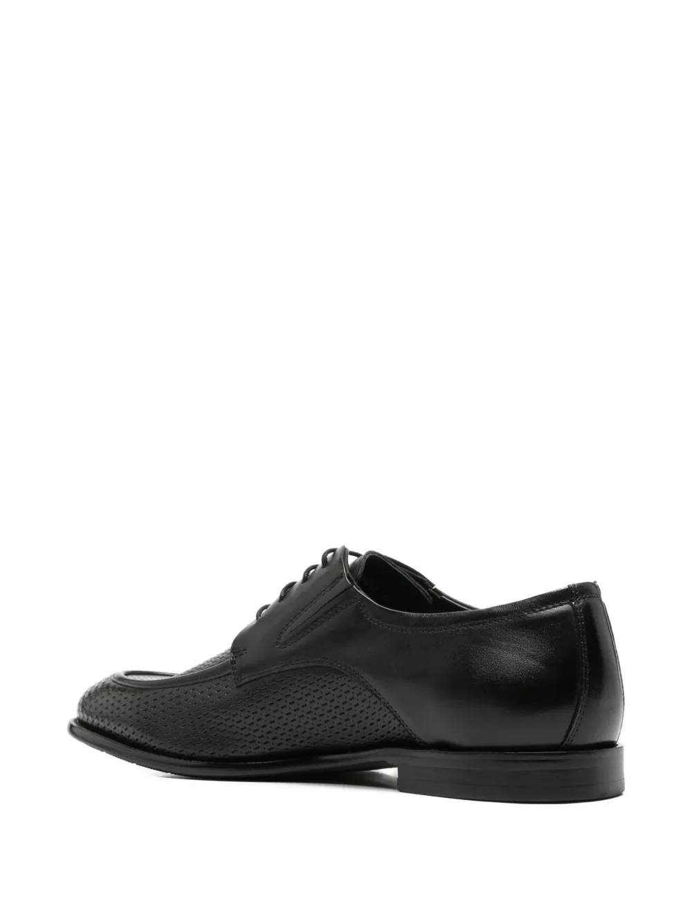 Alberto Gozzi perforated derby shoes Zwart