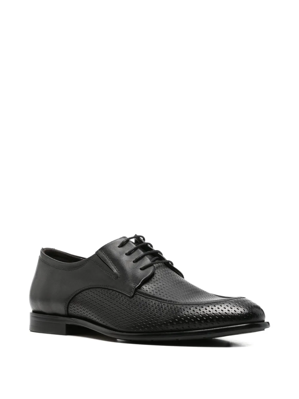 Alberto Gozzi perforated derby shoes Zwart