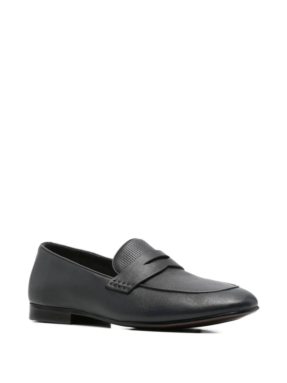 Alberto Gozzi perforated-panel loafers Blauw