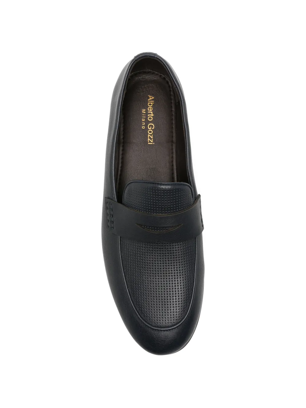 Alberto Gozzi perforated-panel loafers Blauw