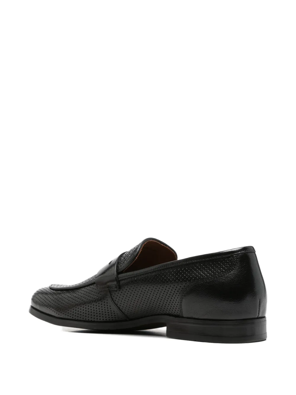 Alberto Gozzi perforated woven-effect loafers Zwart