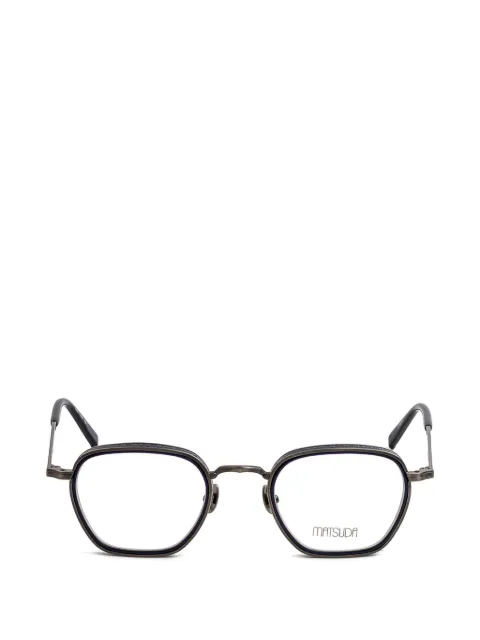 Matsuda engraved geometric-frame glasses