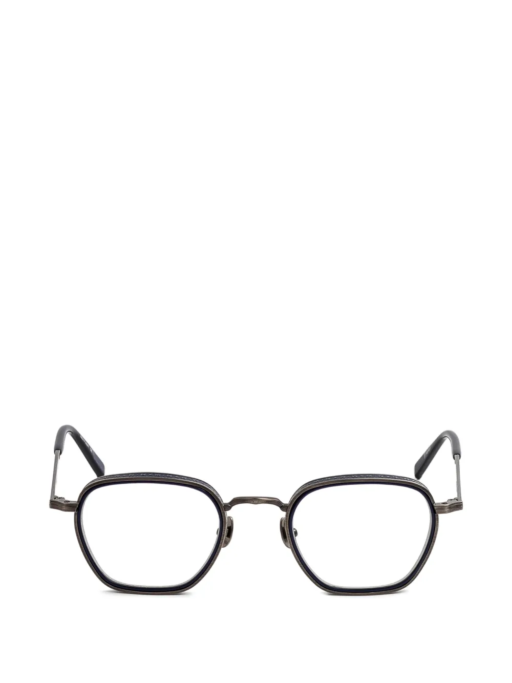 Matsuda engraved geometric-frame glasses - Blu