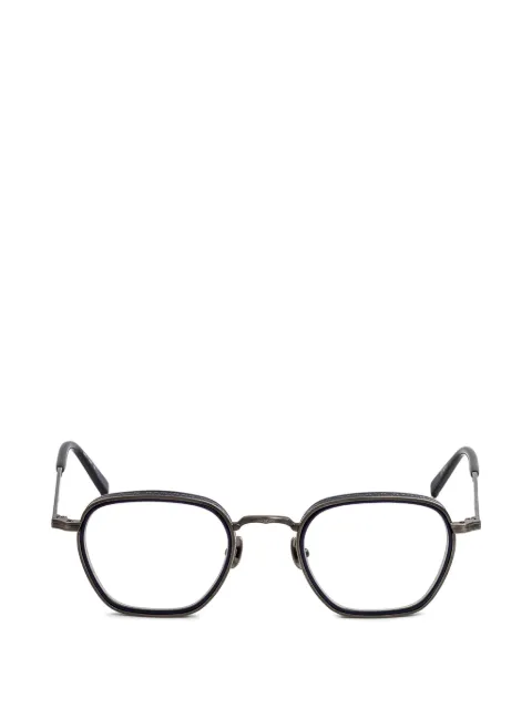 Matsuda engraved geometric-frame glasses