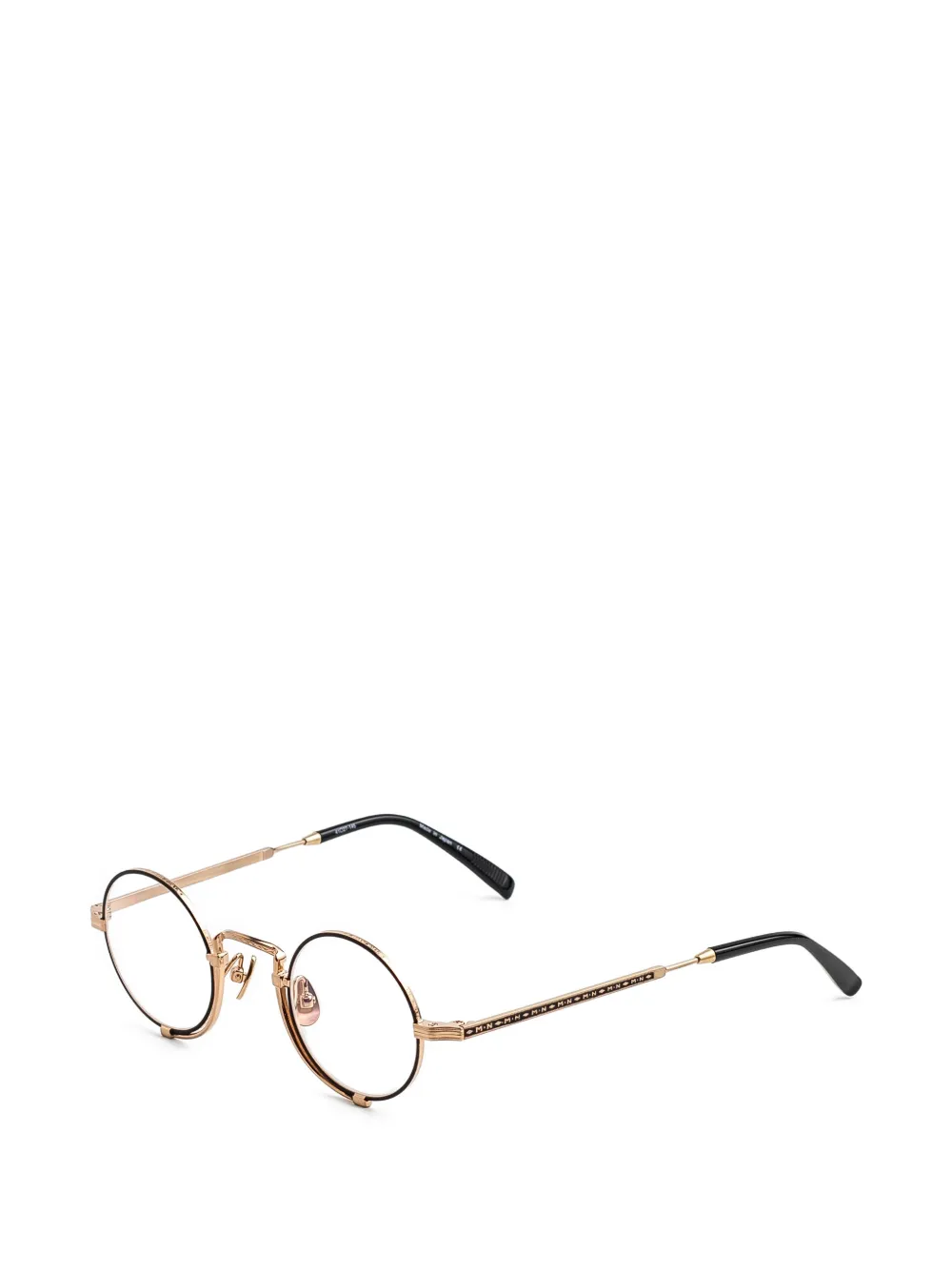 Matsuda Bril met rond montuur en gravering Goud
