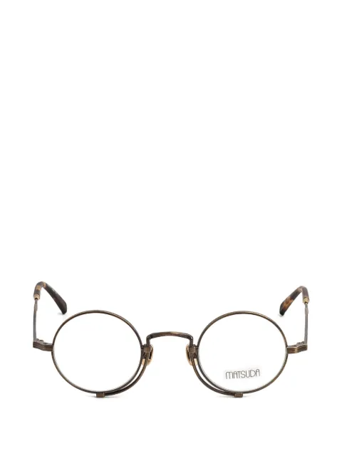 Matsuda engraved round-frame glasses