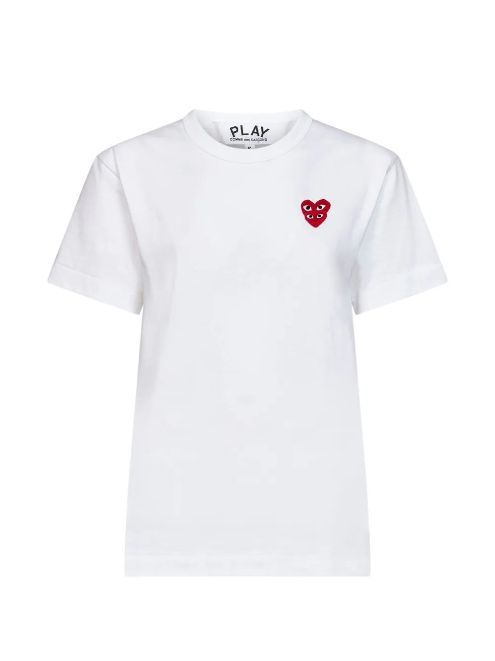 Comme Des Garçons Play double heart-patch T-shirt - Weiß