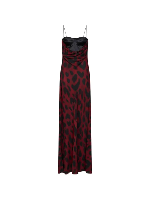 Alex Perry Animalier-print Draped Dress in Black