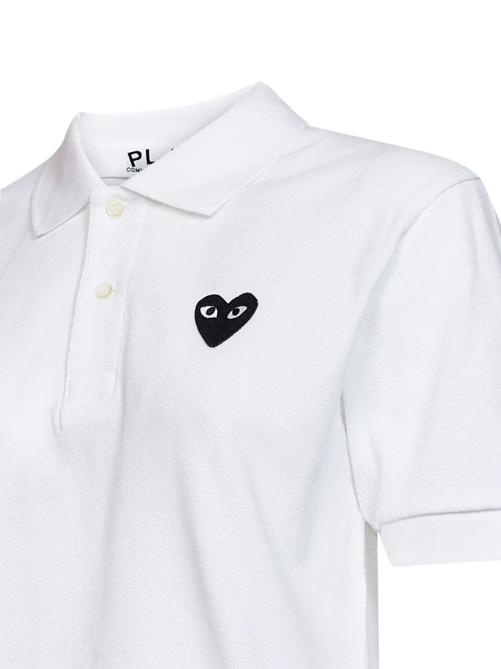 Comme Des Garçons Play Poloshirt met geborduurde hart patch Wit