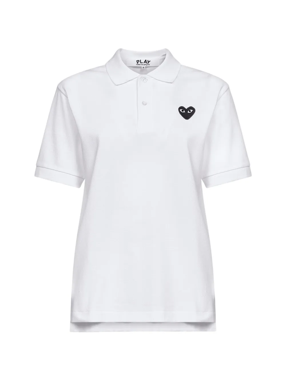 Comme Des Garçons Play embroidered heart patch polo shirt - Bianco