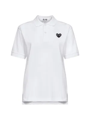 COMME des GARÇONS PLAY ハート　ポロシャツ ホワイト M Comme Des Garçons Play ハート ポロシャツ | ホワイト | FARFETCH JP