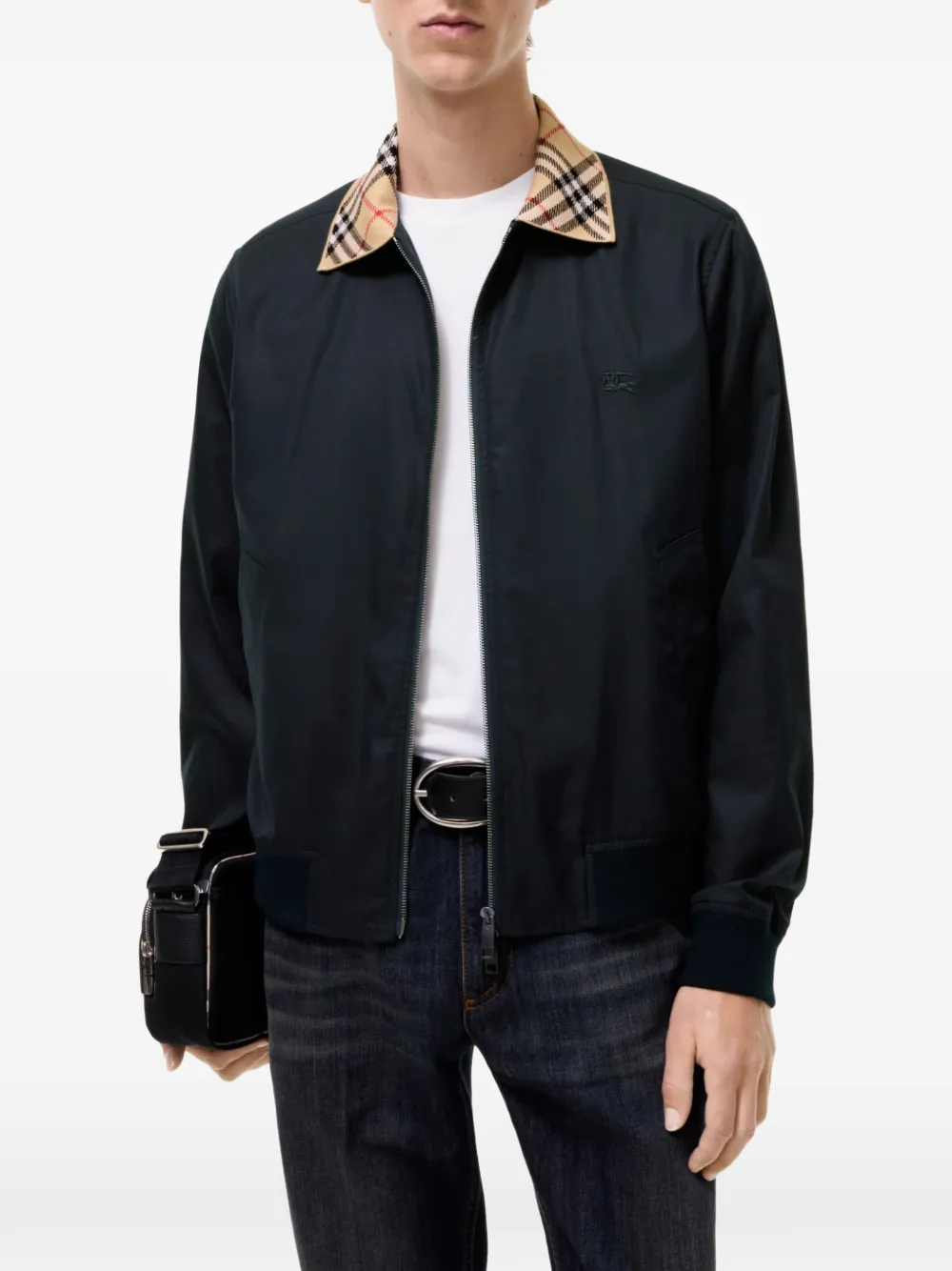 Burberry Gabardine Glenfields bomberjack Blauw