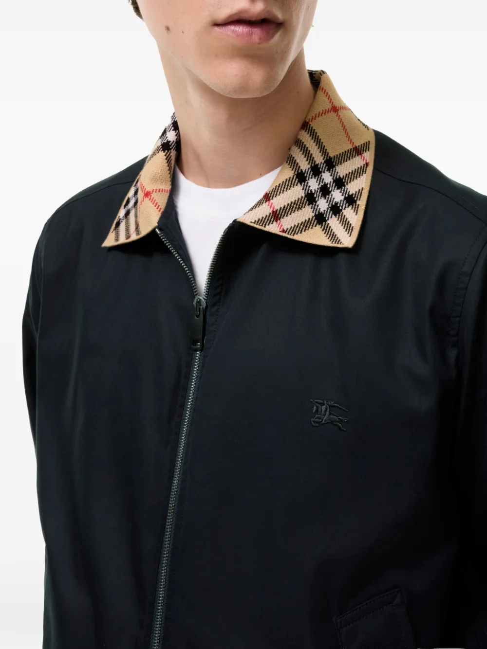 Burberry Gabardine Glenfields bomberjack Blauw