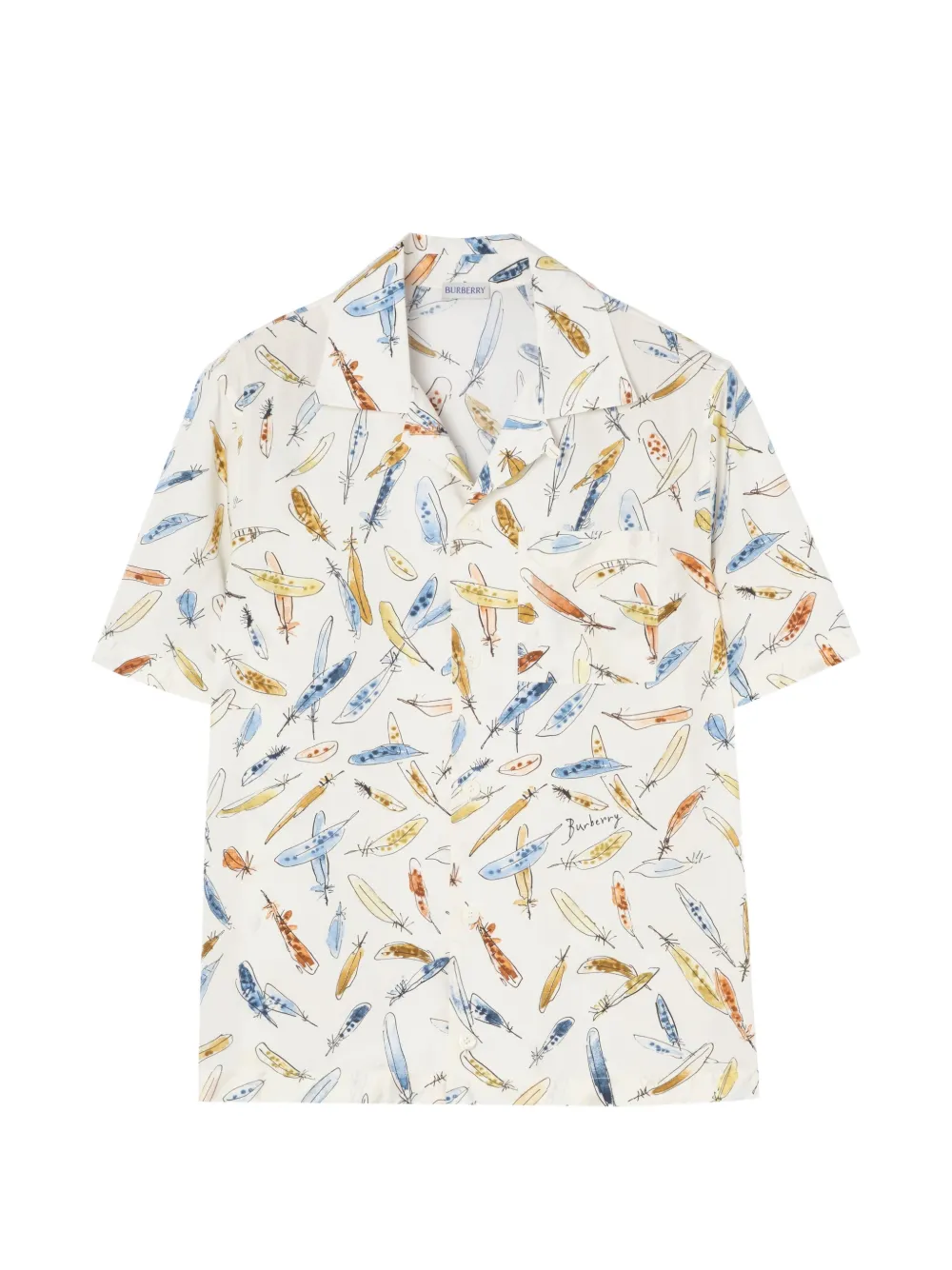 Burberry relaxed-fit feather-print cotton shirt