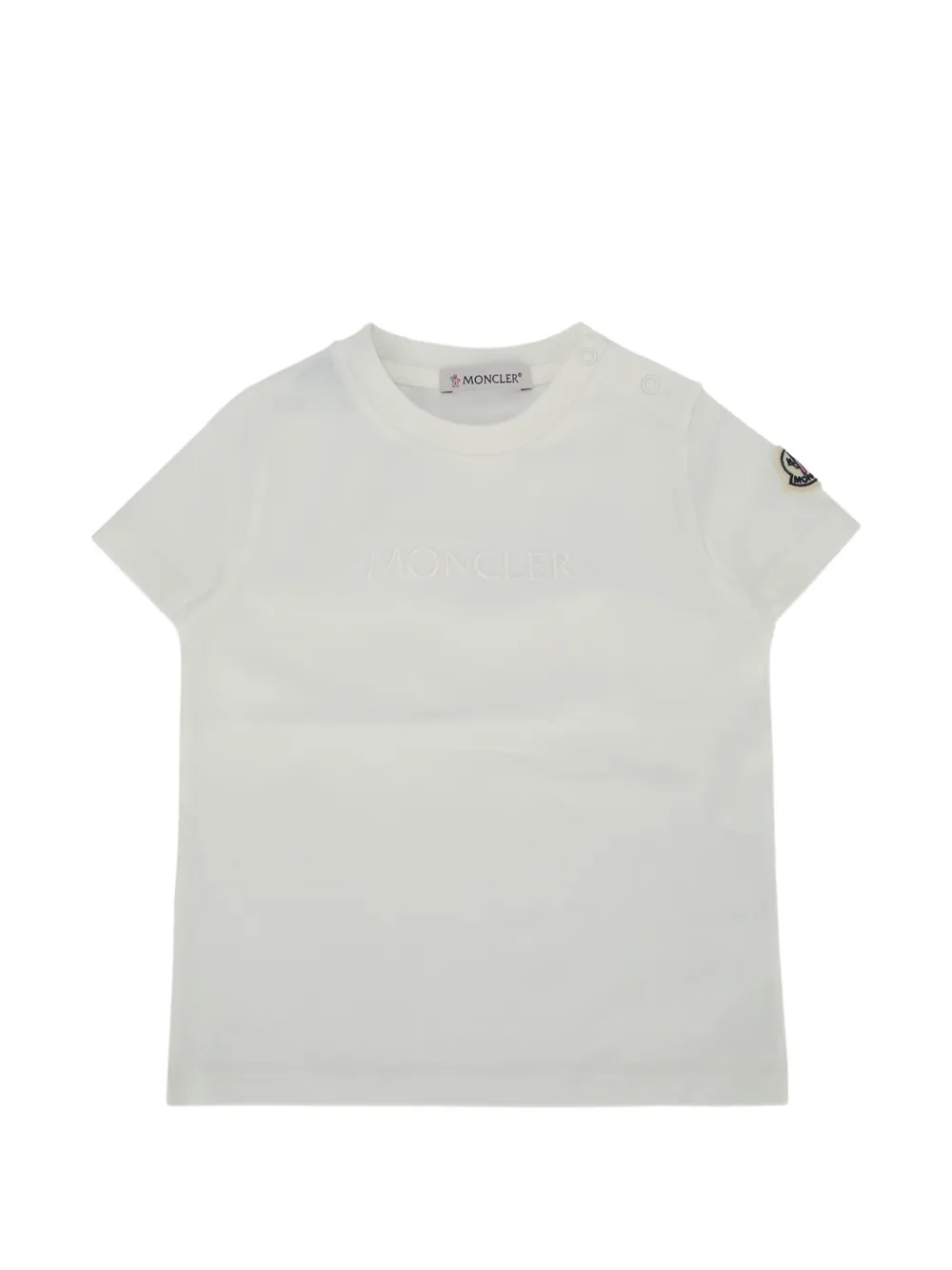 Moncler Enfant T-shirt met geborduurd logo en patch Wit