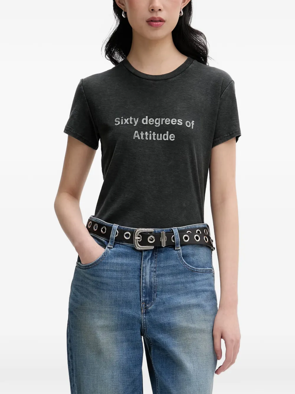Miss Sixty slogan-print crew-neck T-shirt - Nero