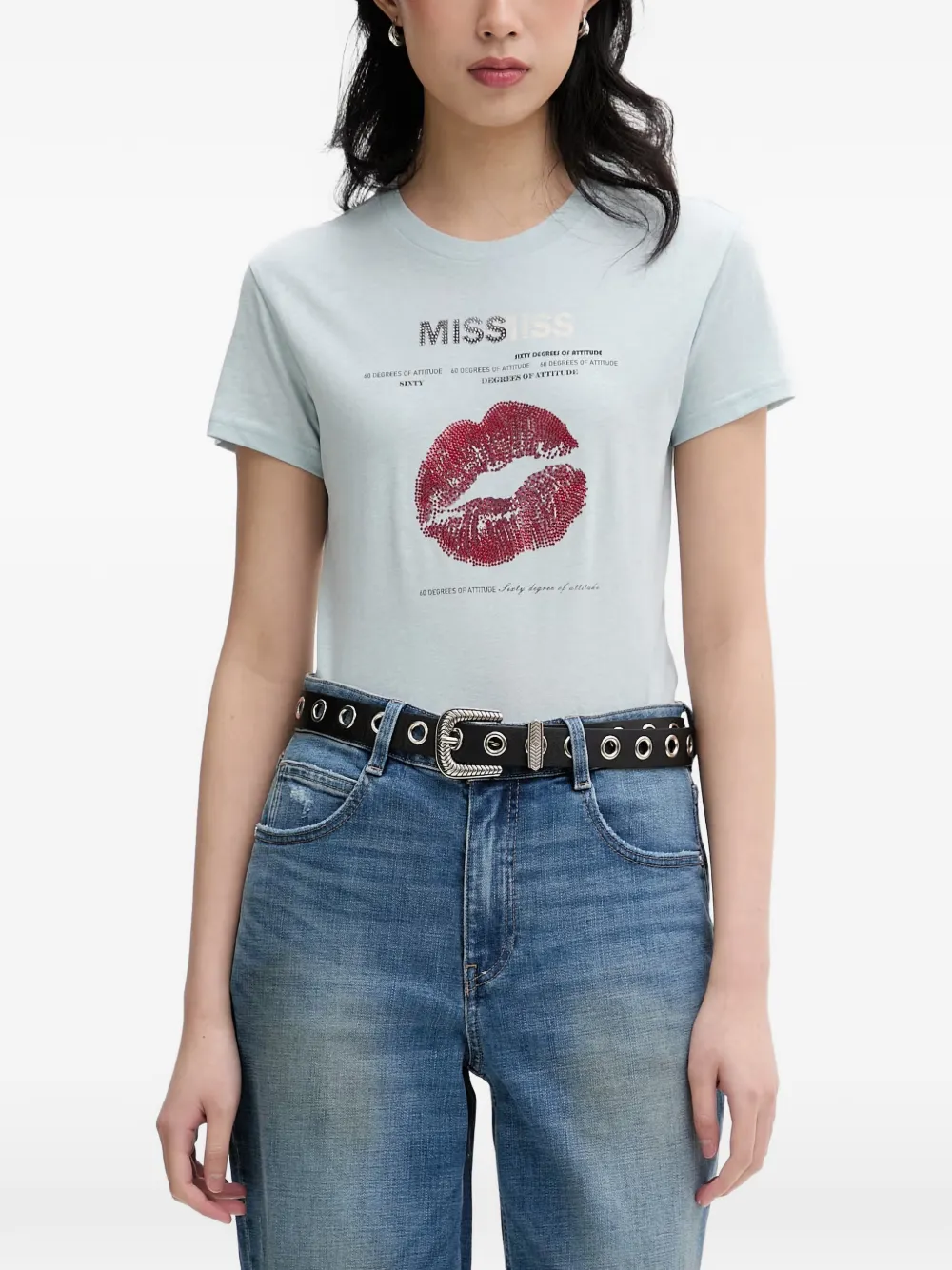Miss Sixty embellished logo-print T-shirt