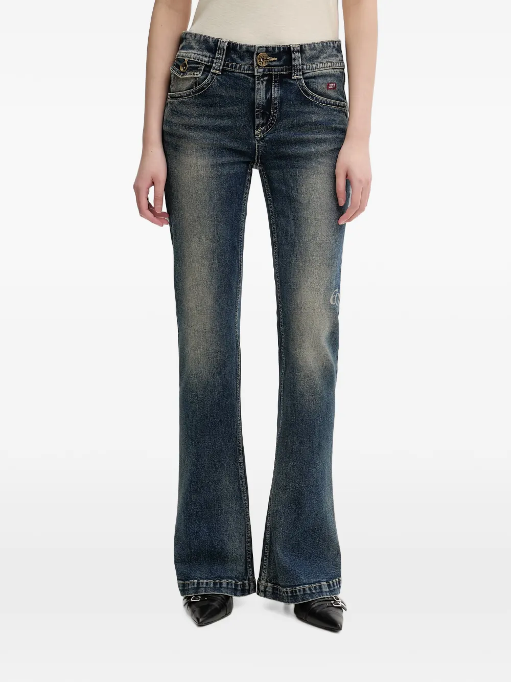 Miss Sixty Halbhohe Schlagjeans - Blau