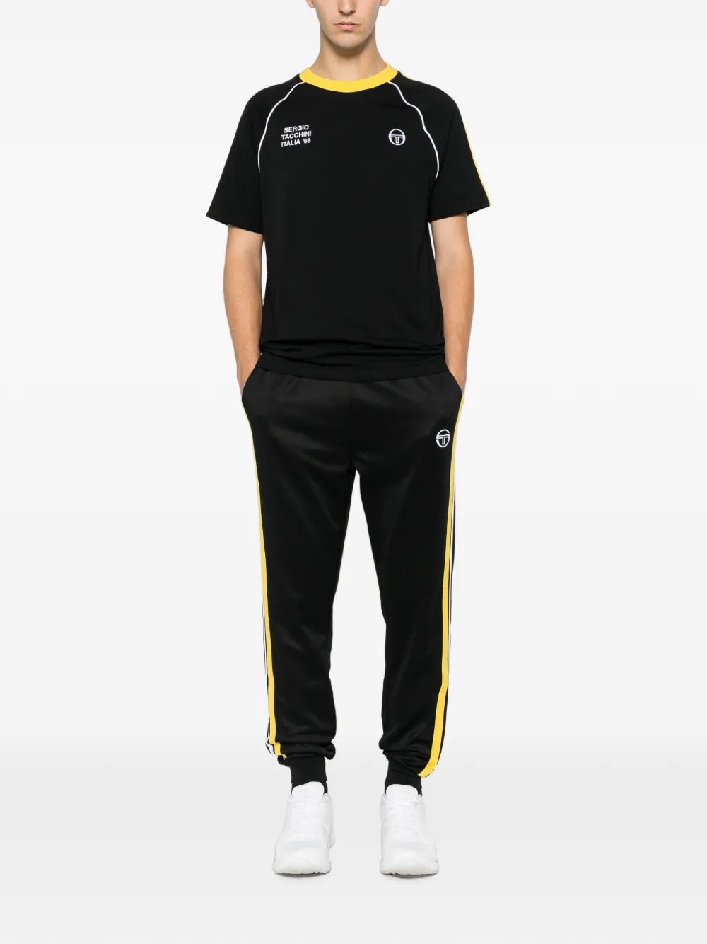 Sergio Tacchini T-shirt met geborduurd logo Zwart