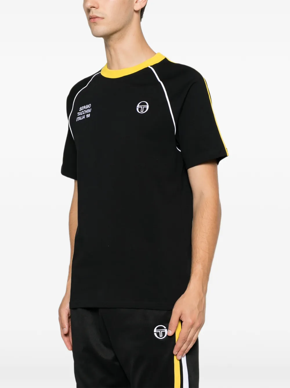 Sergio Tacchini T-shirt met geborduurd logo Zwart