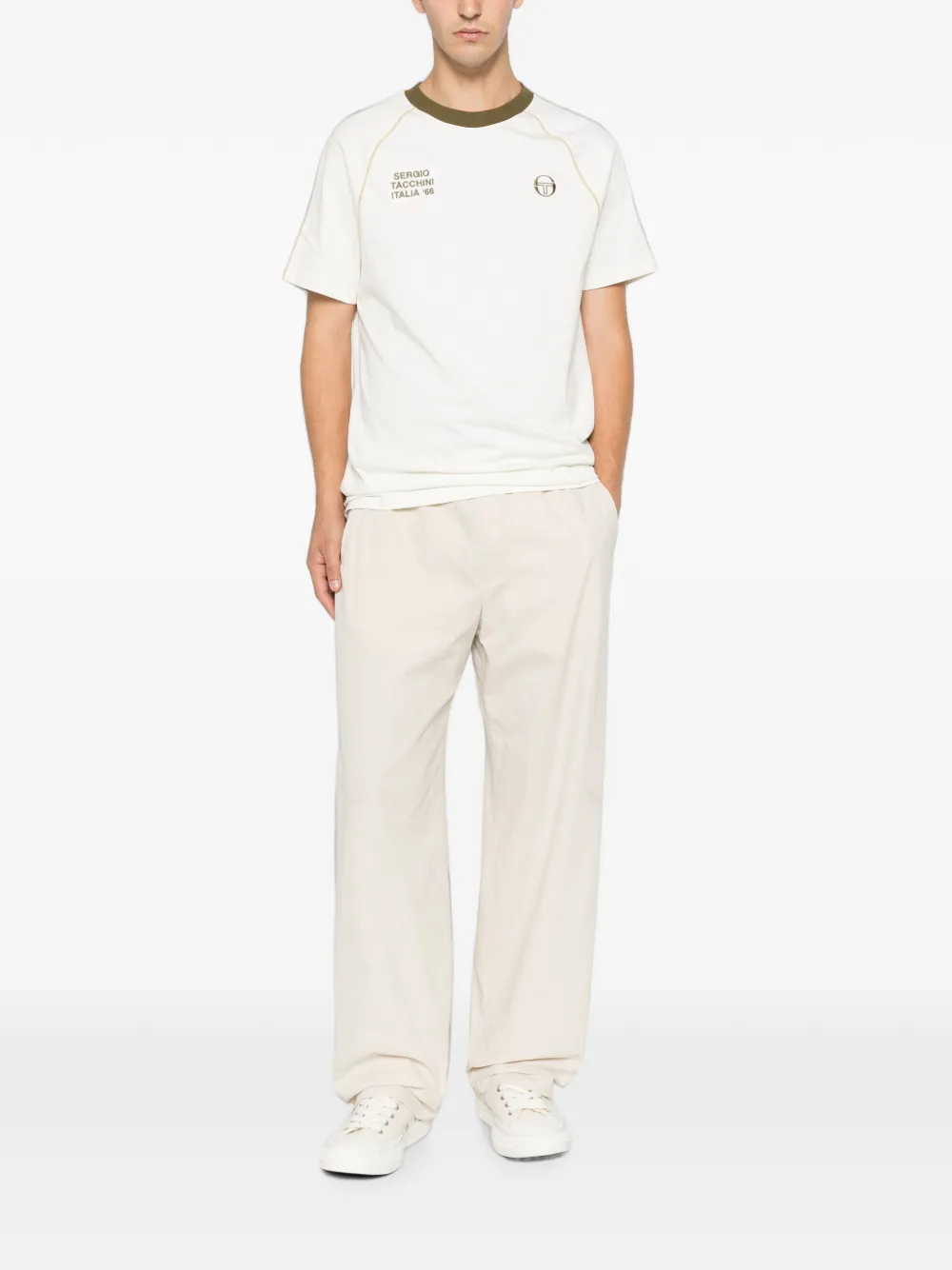 Sergio Tacchini T-shirt met geborduurd logo Beige