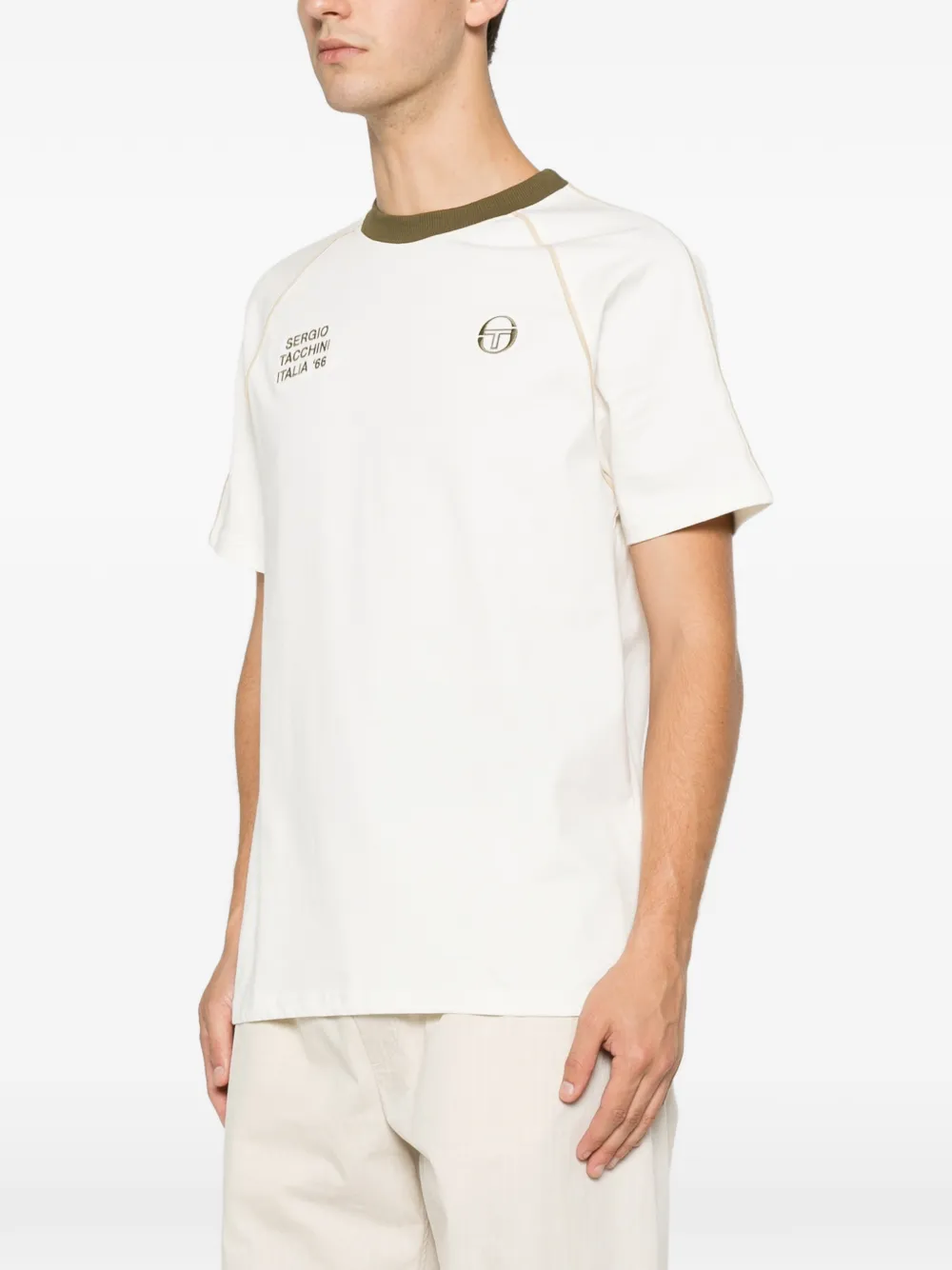 Sergio Tacchini T-shirt met geborduurd logo Beige