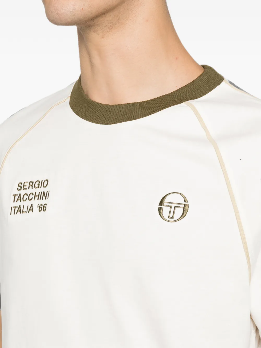 Sergio Tacchini T-shirt met geborduurd logo Beige