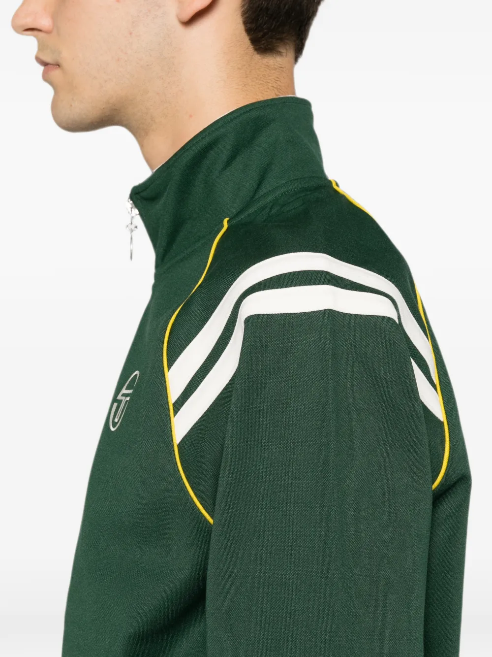 Sergio Tacchini Trainingsjack met geborduurd logo en streep Groen