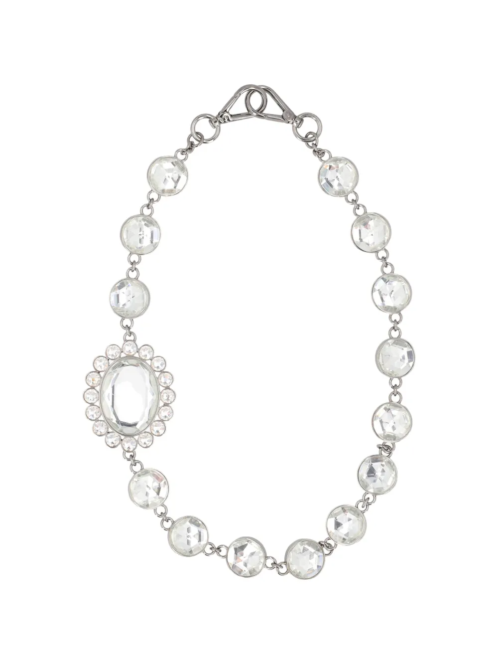 Miu Miu Pre-Owned crystal-embellished necklace - Argento