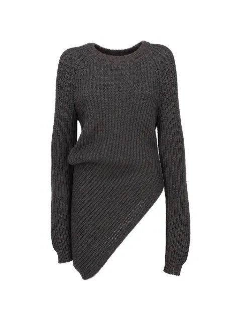 Lanvin Pre-Owned asymmetric ribbed-knit sweater