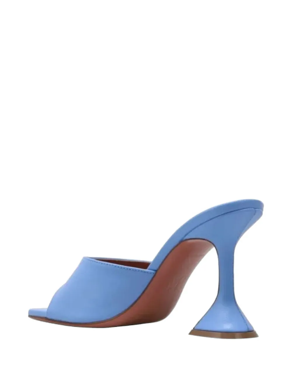Amina Muaddi Lupita leather heeled sandals Blauw